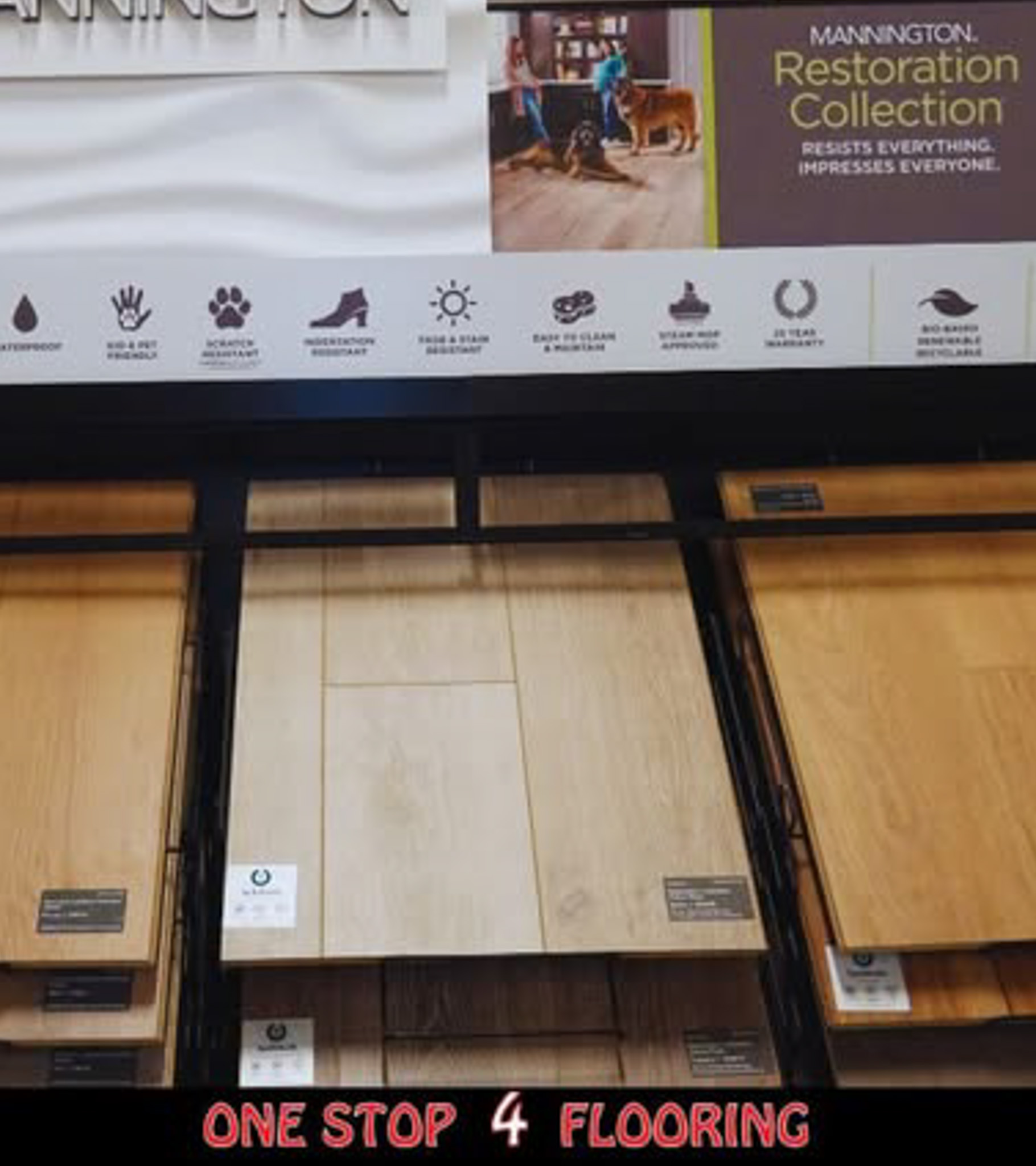 One Stop 4 Flooring Mannington Restoration Collection display